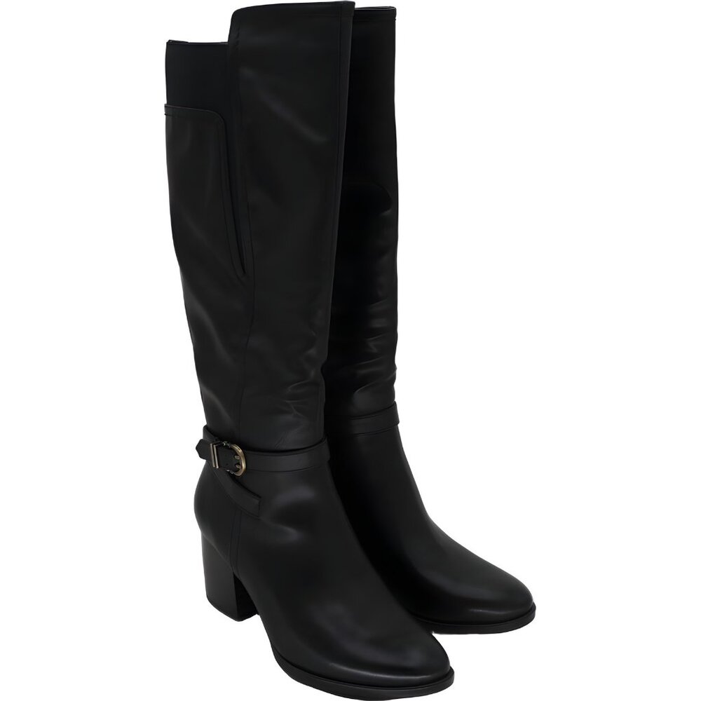 Soul Naturalizer Uptown Black Knee High Faux Leather Boots Size 8 Wide - Picture 4 of 6